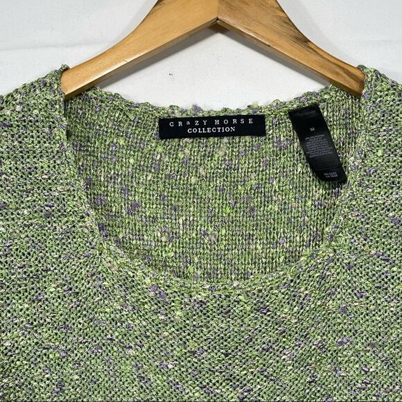 Crazy Horse Collection Green Knitted  Top - Picture 7 of 14